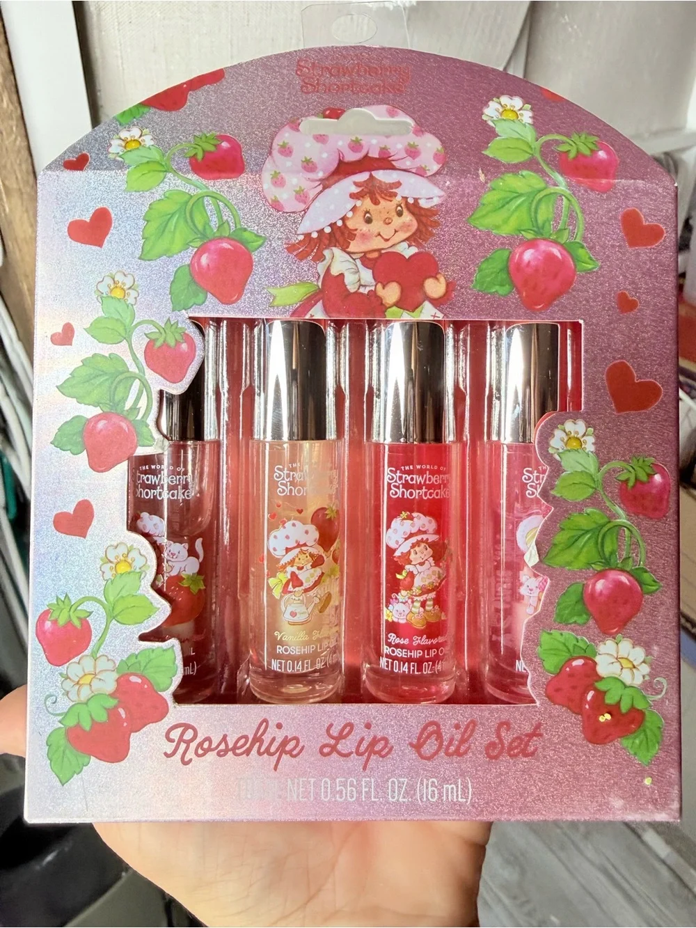 Nwt strawberry shortcake rosehip lip oil set 4 pack
